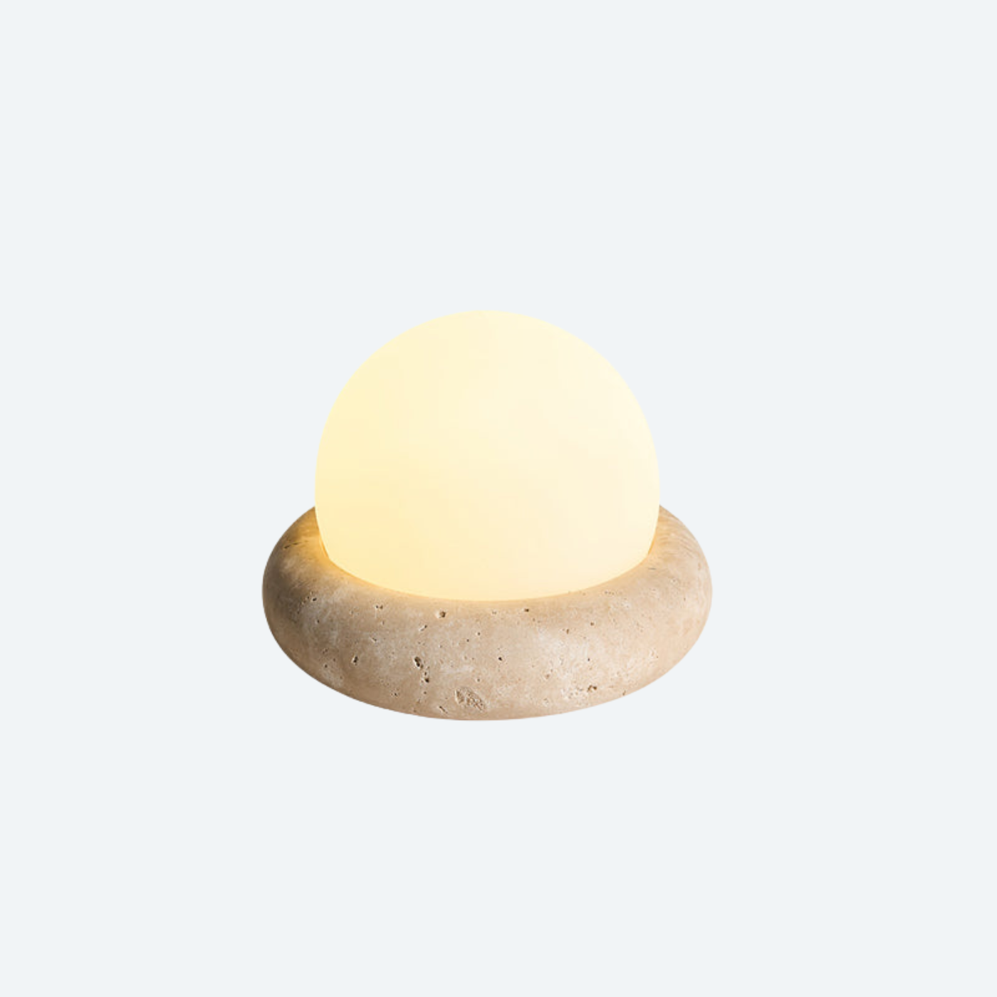 Ren Halo Travertine Table Lamp
