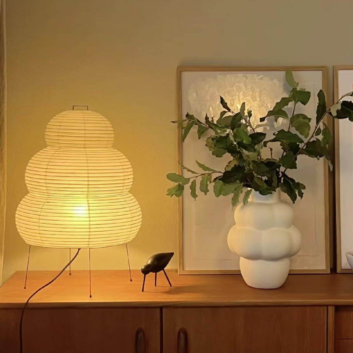Akari Snowman Paper Table Lamp