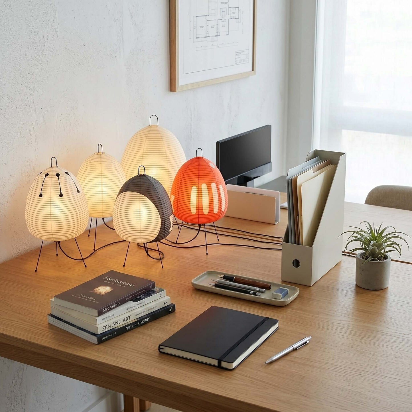Akari Spherical Paper Table Lamp