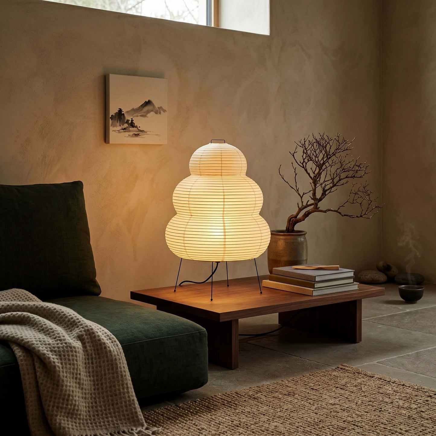 Akari Snowman Paper Table Lamp