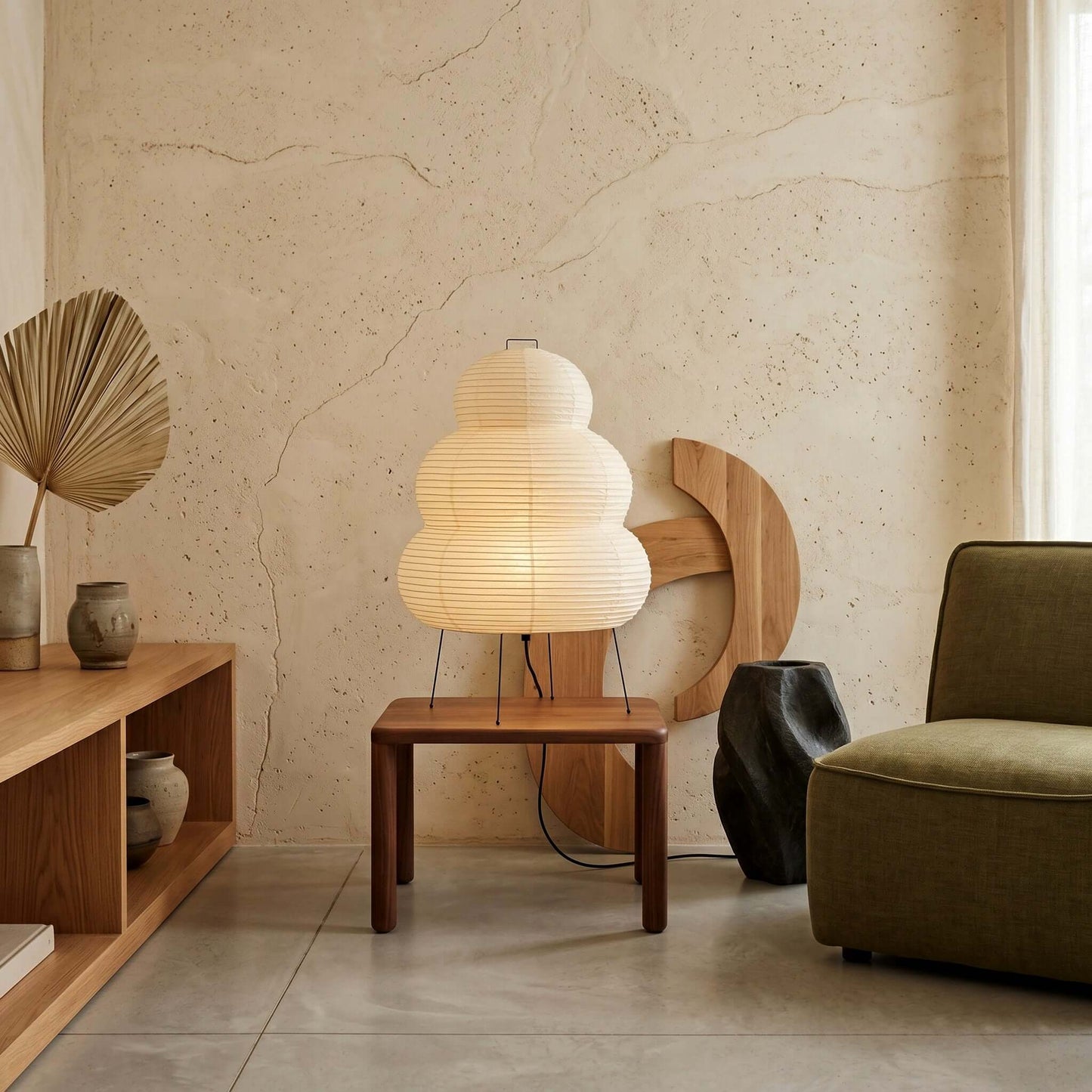 Akari Snowman Paper Table Lamp