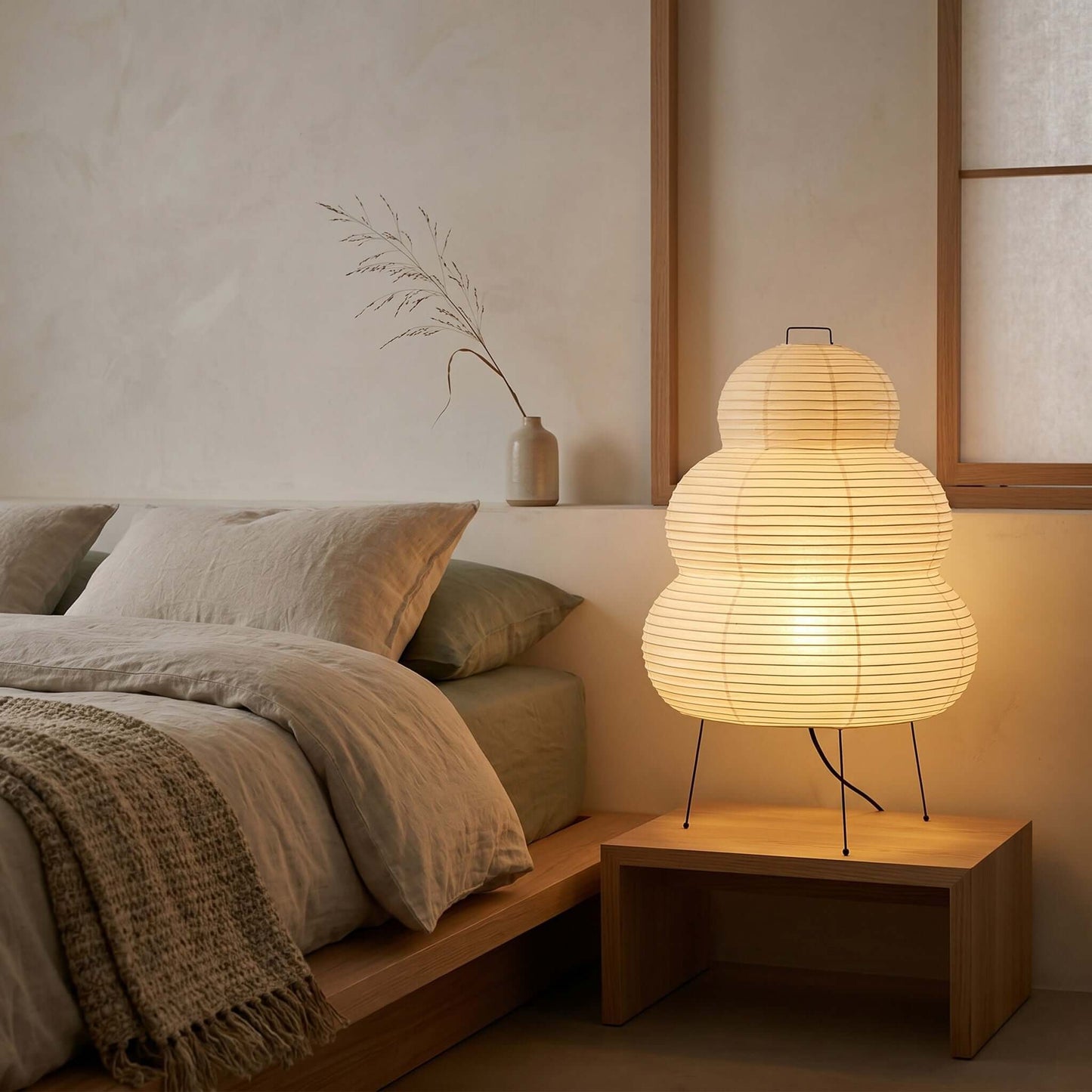 Akari Snowman Paper Table Lamp