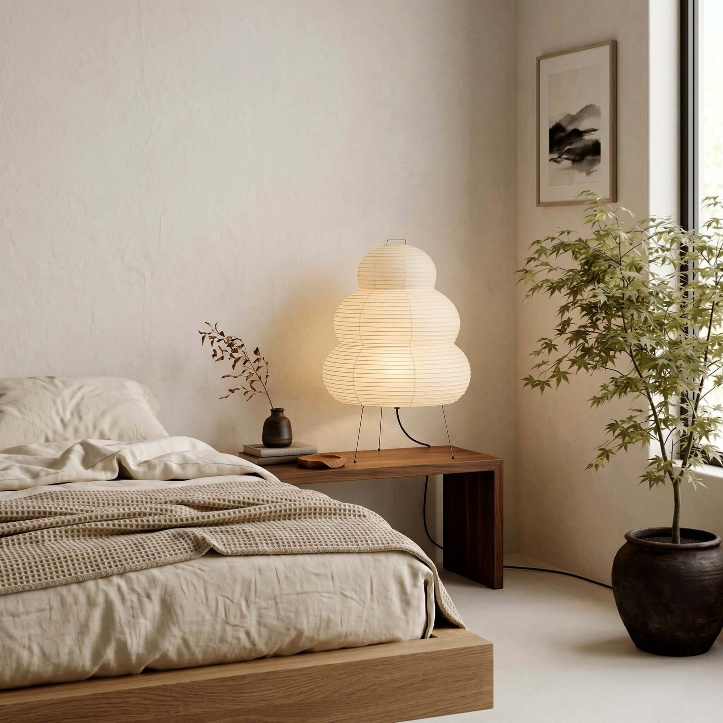 Akari Snowman Paper Table Lamp