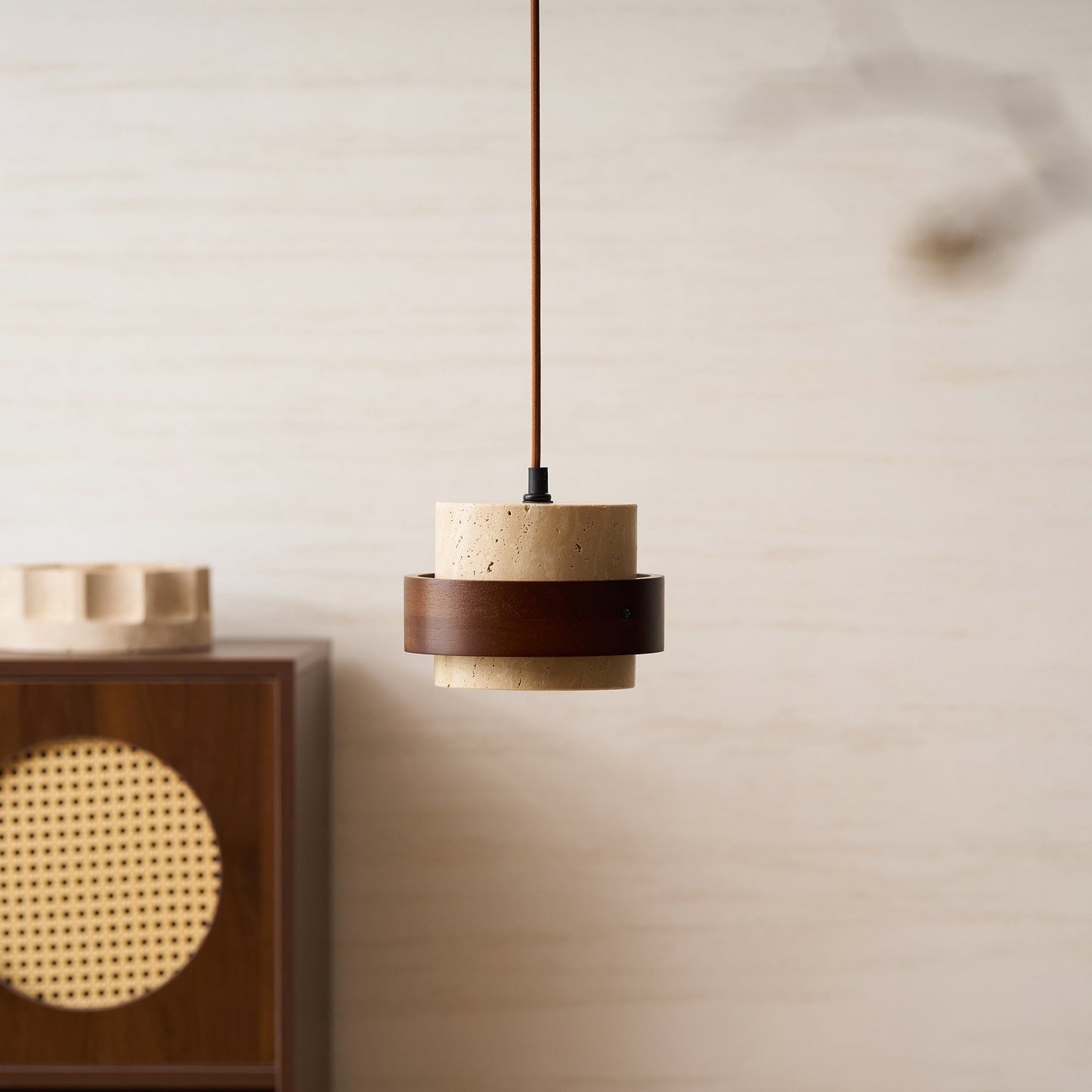 Ren Halo Travertine Pendant Light