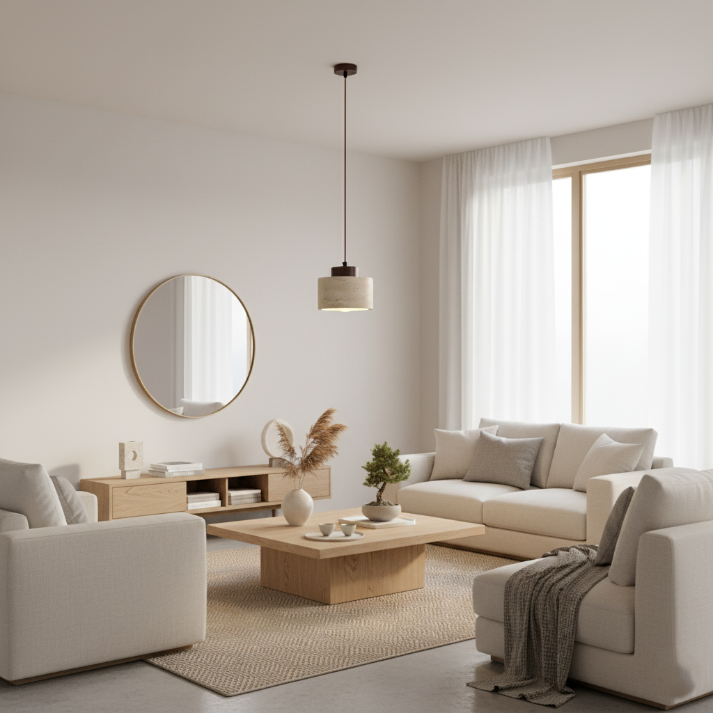 Ren Clear Travertine Pendant Light