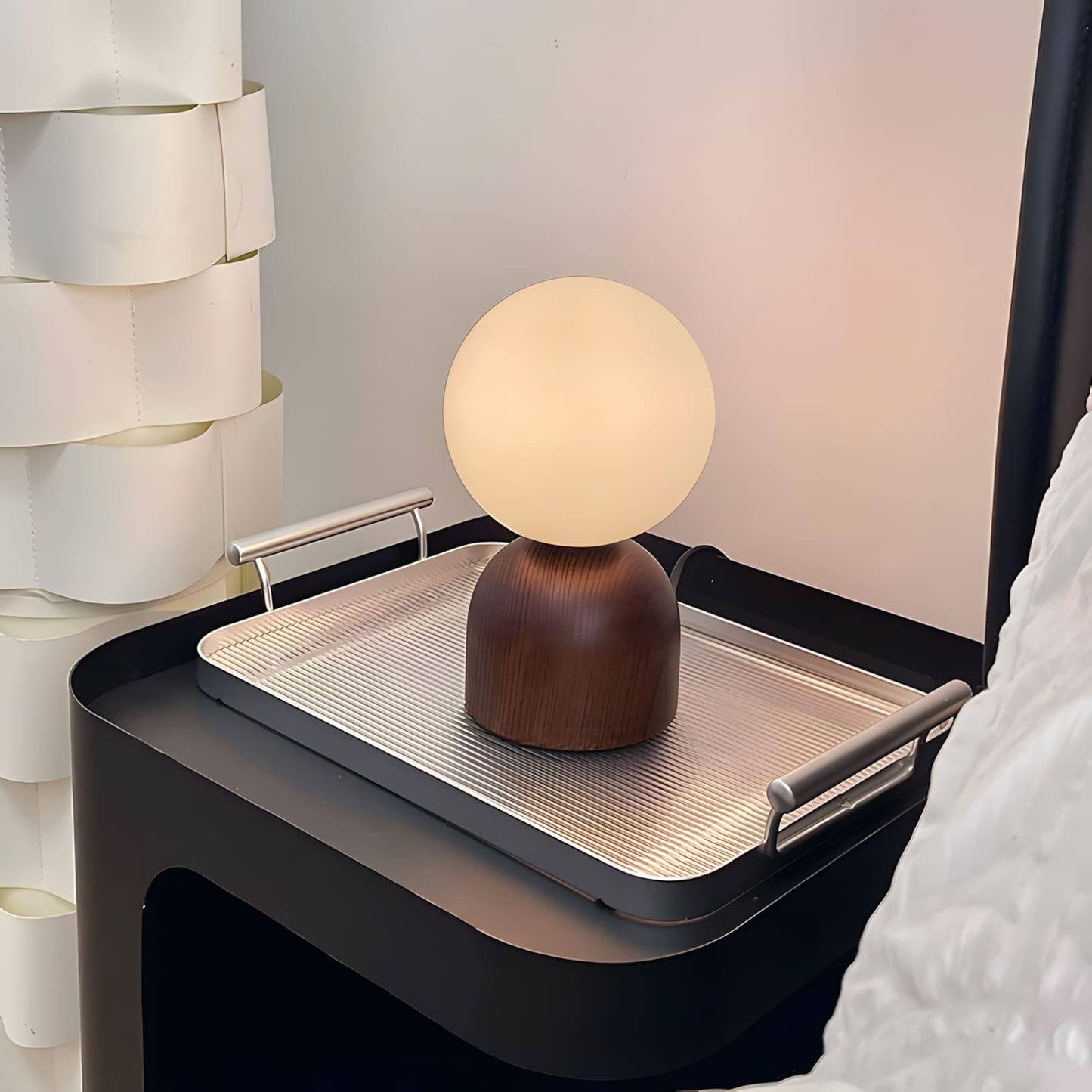 Kairo Wood Spheric Table Lamp