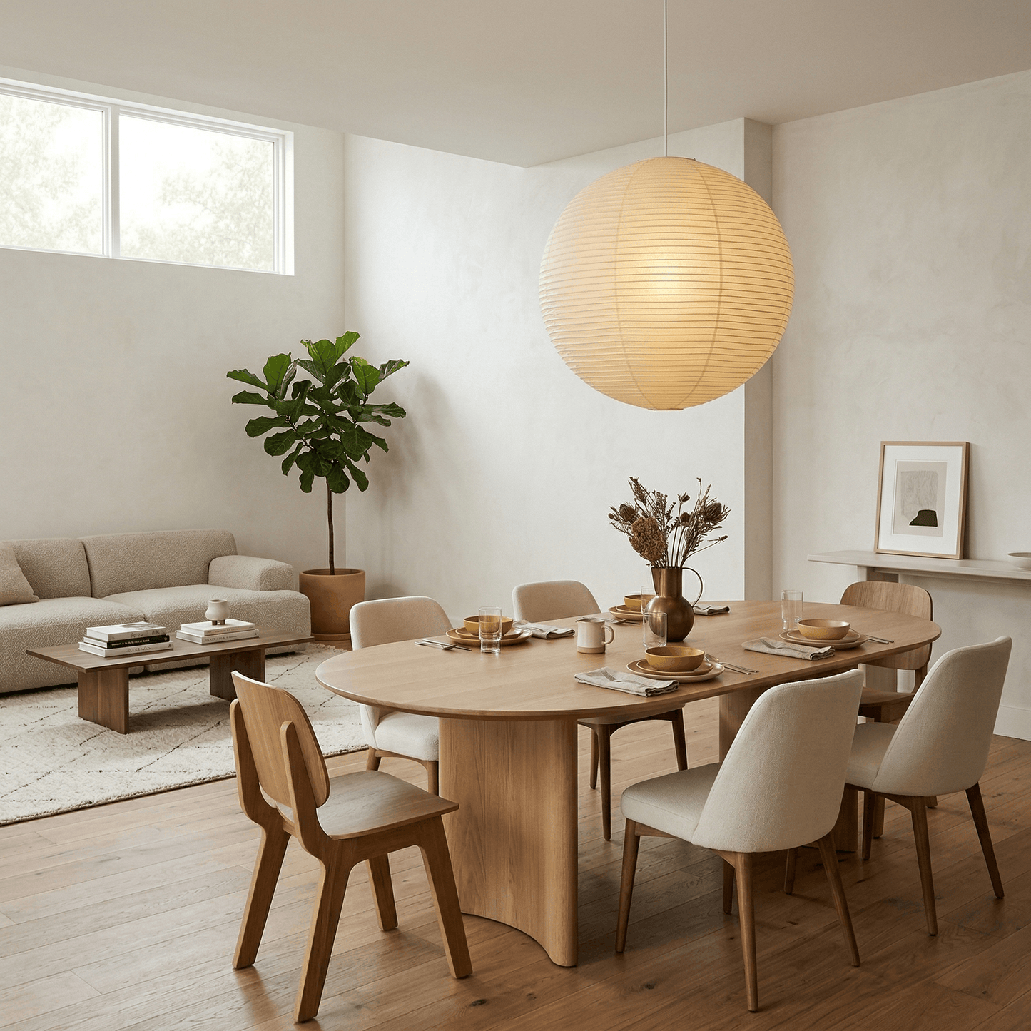 Akari Spherical Paper Pendant Light