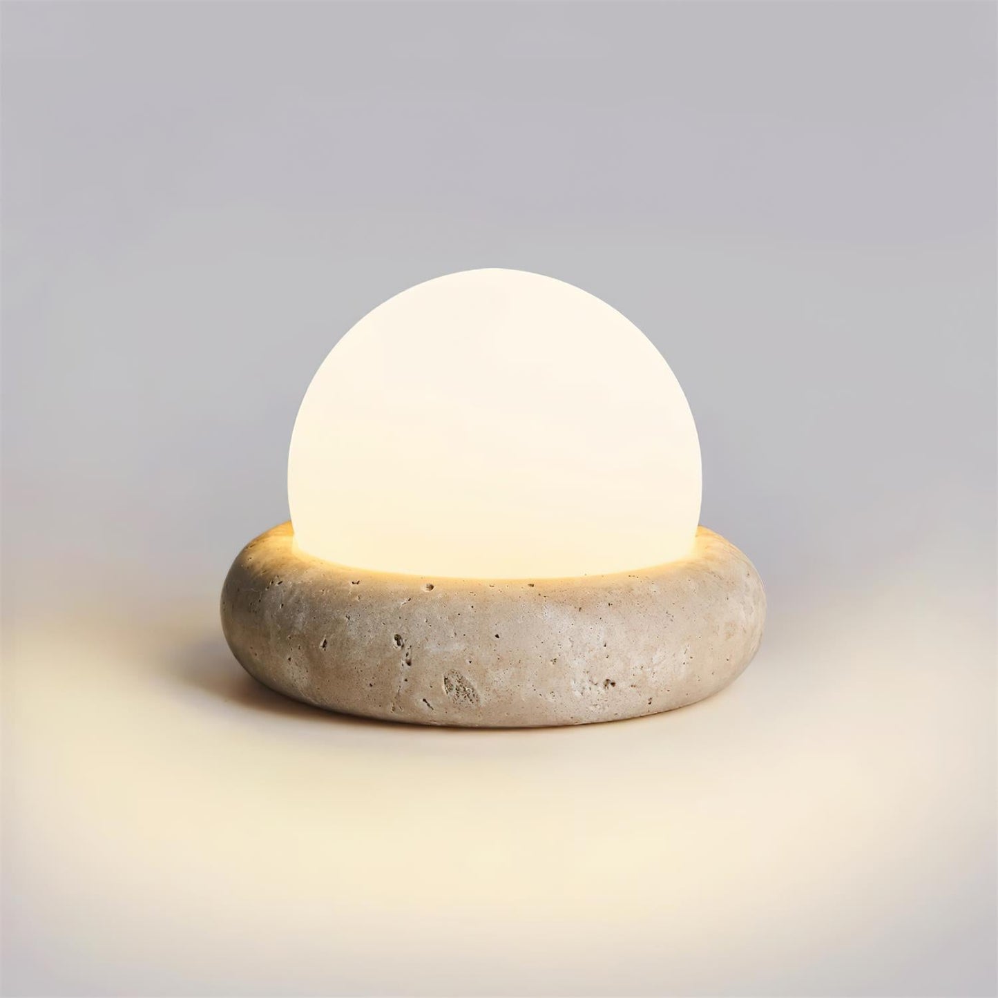 Ren Halo Travertine Table Lamp