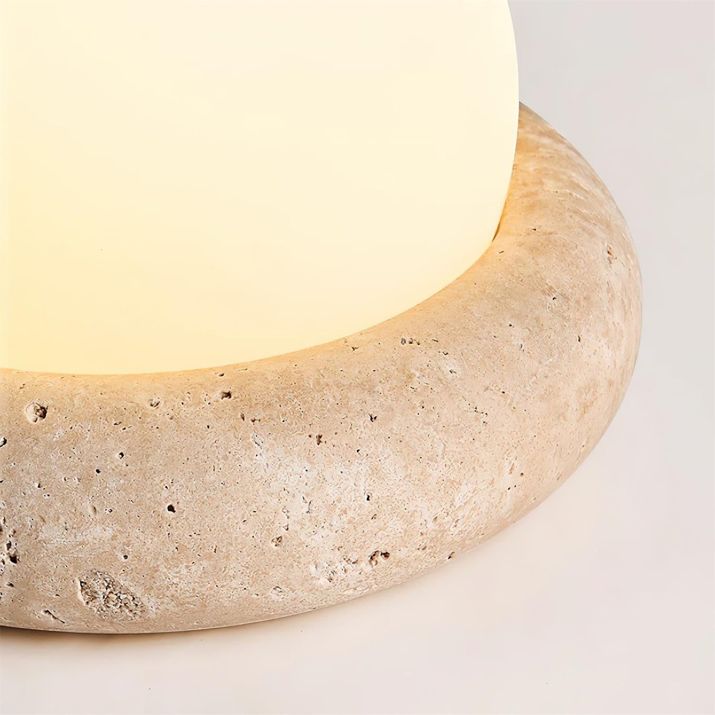 Ren Halo Travertine Table Lamp