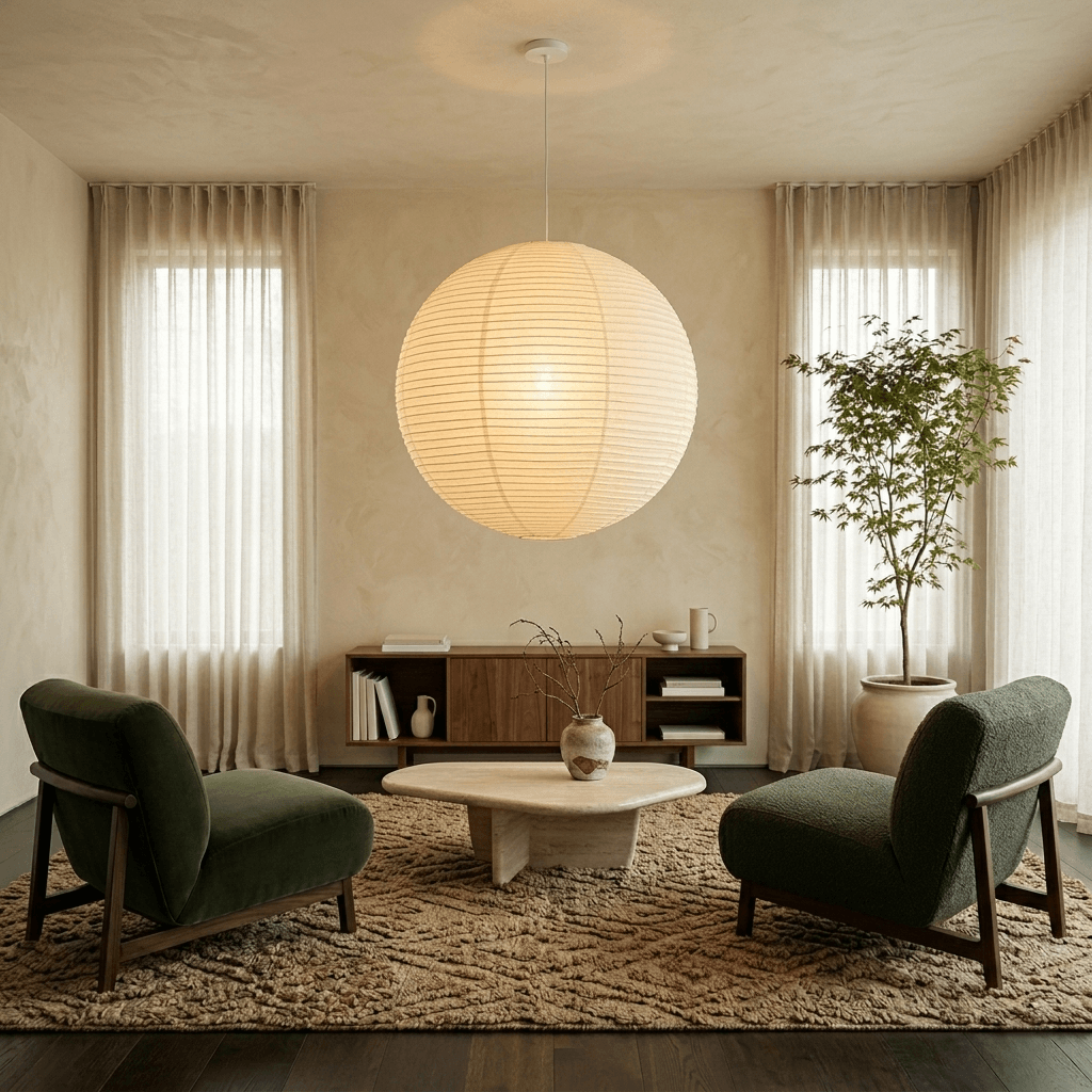 Akari Spherical Paper Pendant Light