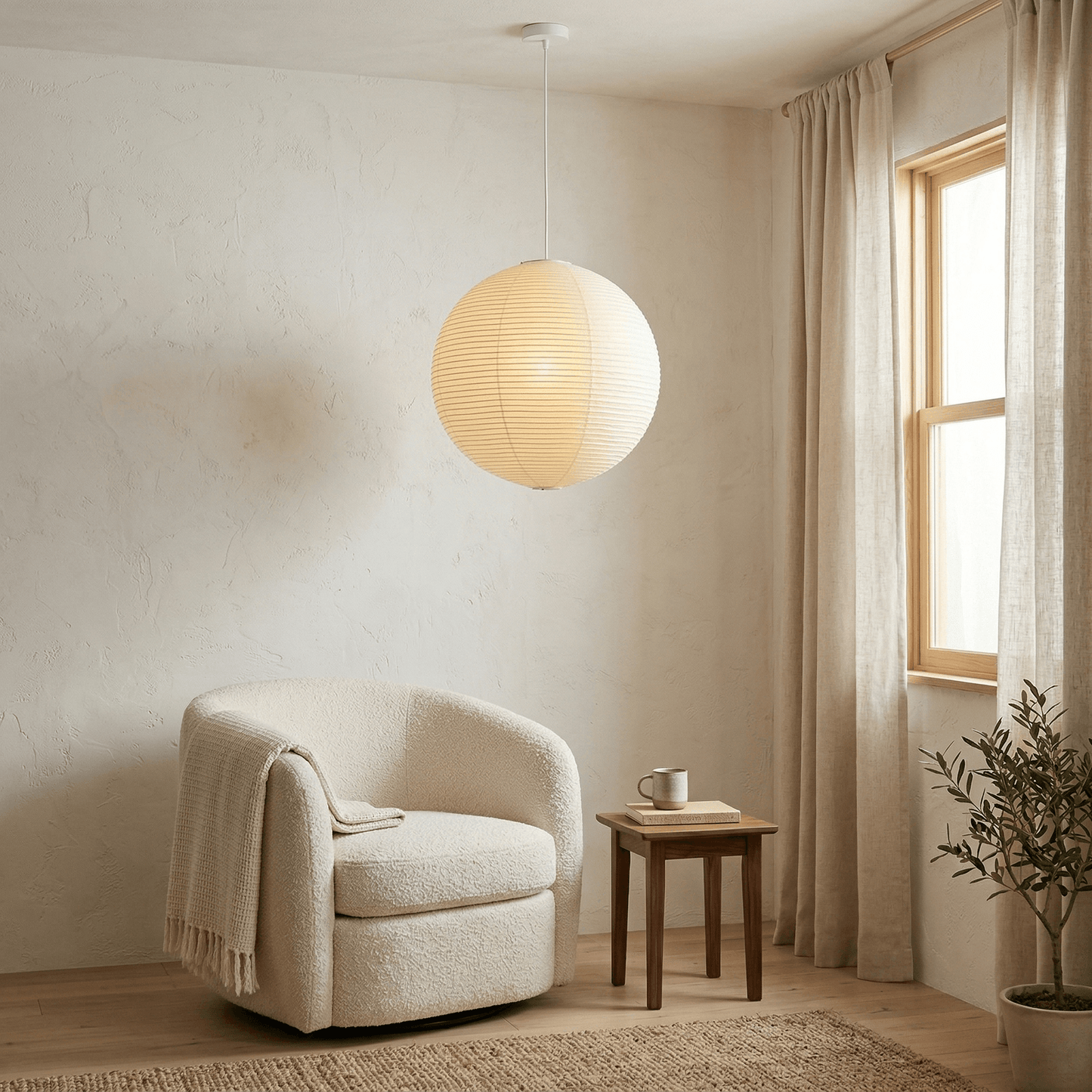 Akari Spherical Paper Pendant Light
